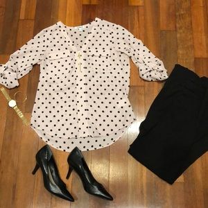 Express Light Pink Polka Dot Blouse
